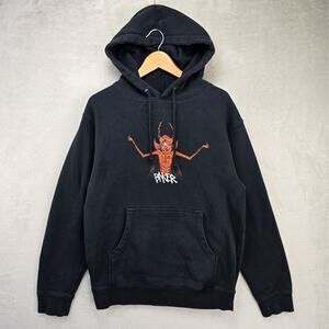 Baker Skateboards Nasty Neckface Hoodie Mens Small Black Skater Y2K Grunge
